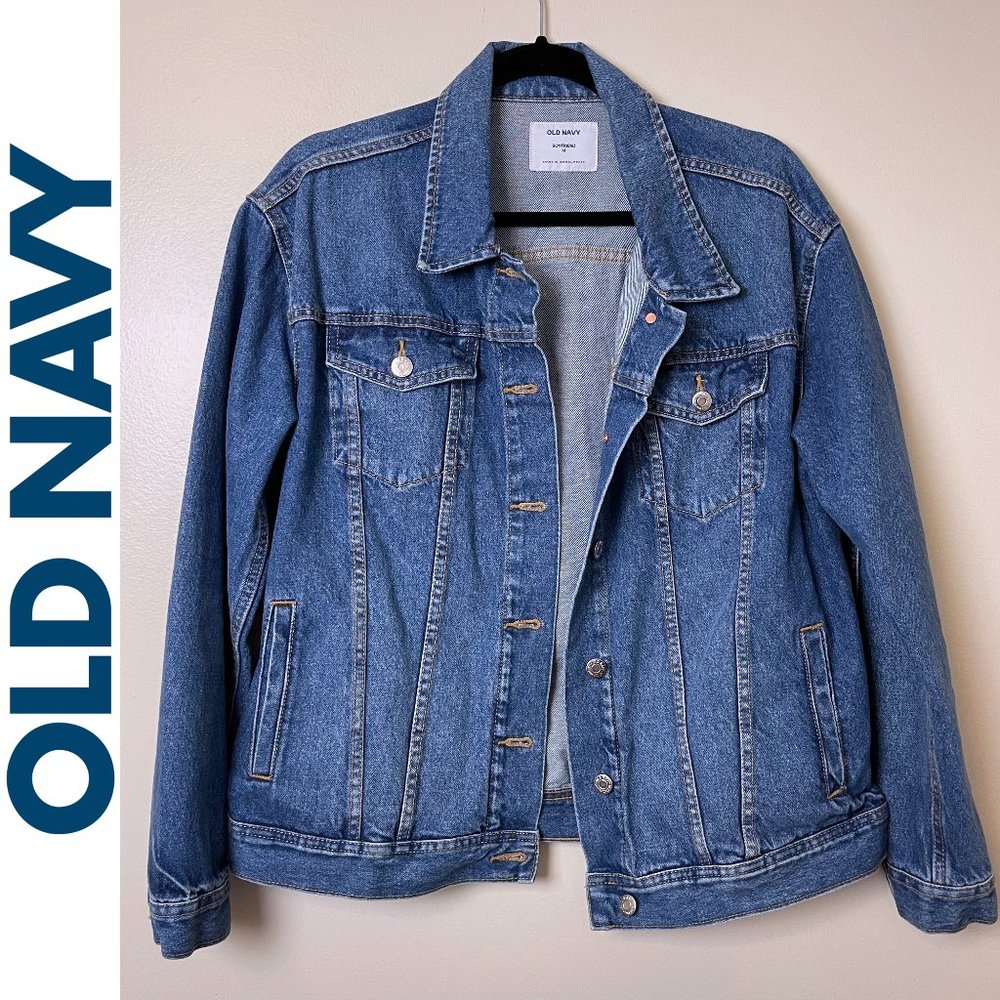 🍁Old Navy Medium Blue Denim Boyfriend Jean Jacket Medium